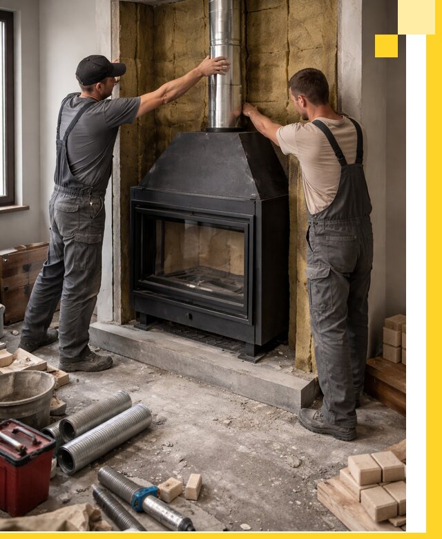 Изготовление и монтаж закрытых каминов в Брянске под ключ