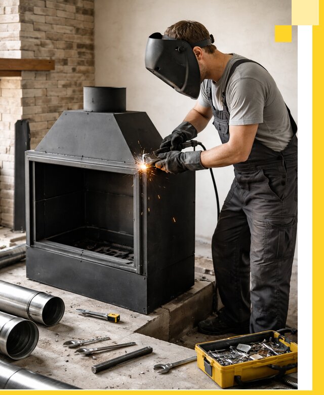 Продажа и установка металлических каминов в Брянске под ключ