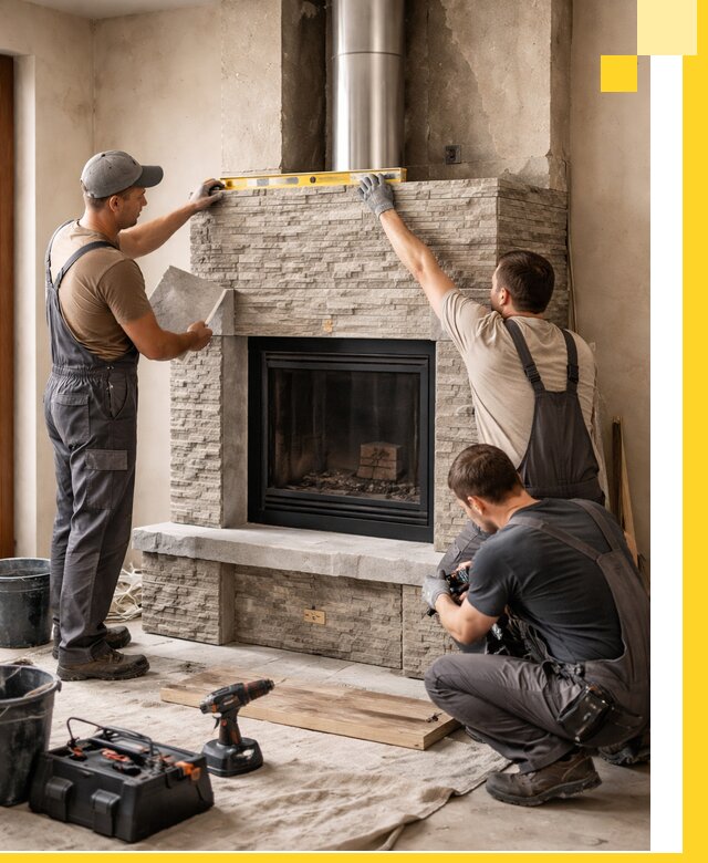 Профессиональный монтаж каминов под ключ в Брянске для дома