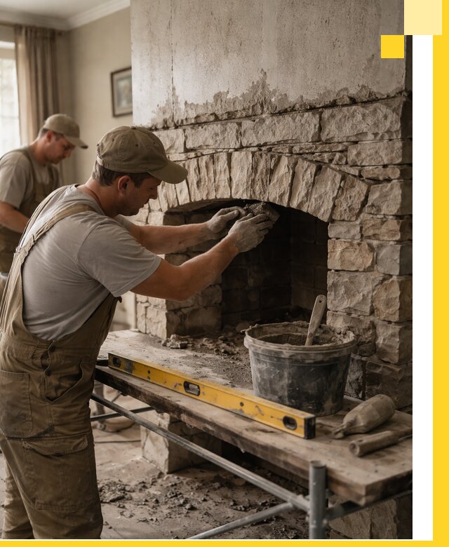 Изготовление каминов под ключ в Брянске, монтаж и отделка