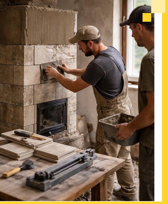 Профессиональная облицовка печей в Брянске: керамика и камень