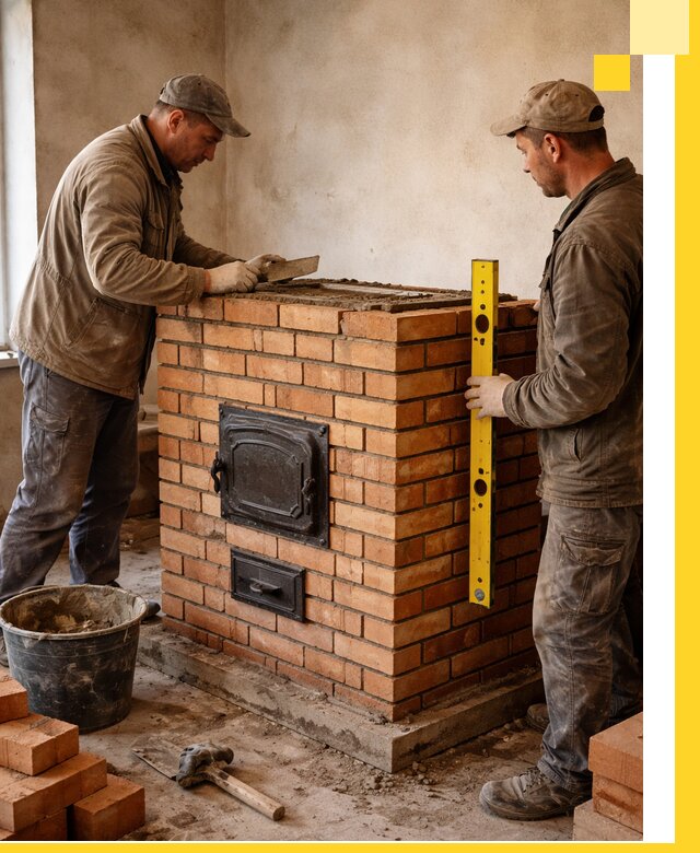 Отопительные печи под ключ в Брянске, установка и сборка