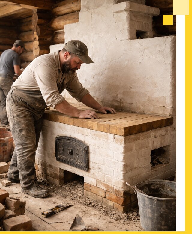 Проектирование и установка русской печи с лежанкой в Брянске