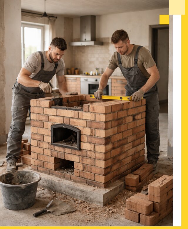 Установка и монтаж печей в частном доме в Брянске под ключ