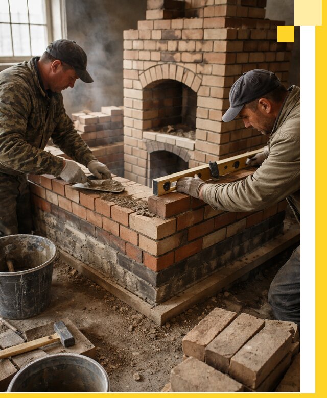 Изготовление и монтаж печей и каминов из кирпича в Брянске