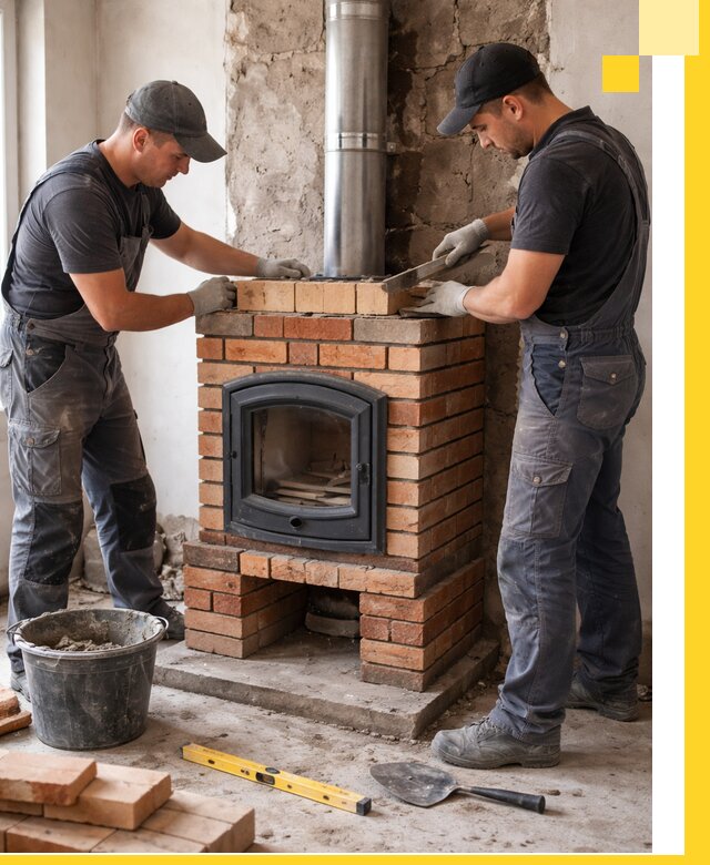 Монтаж печи камина под ключ в Брянске с гарантией и пусконаладкой