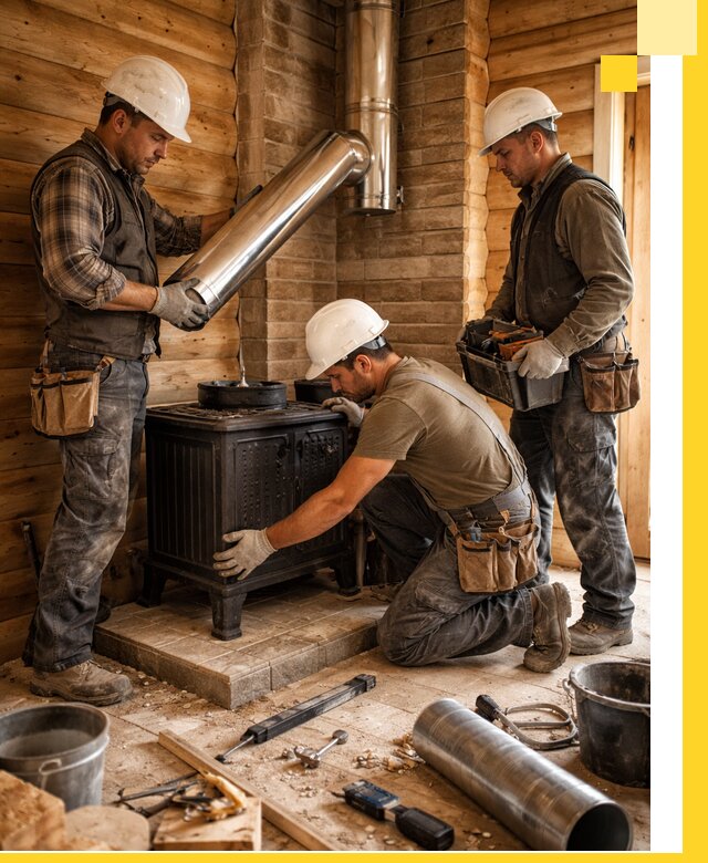 Профессиональный монтаж банных печей и дымоходов в Брянске