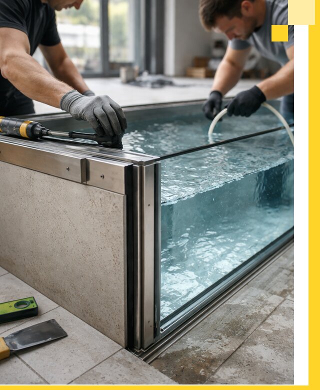 Проектирование и монтаж стеклянных бассейнов в Брянске