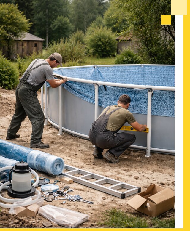 Установка и монтаж каркасных бассейнов в Брянске под ключ