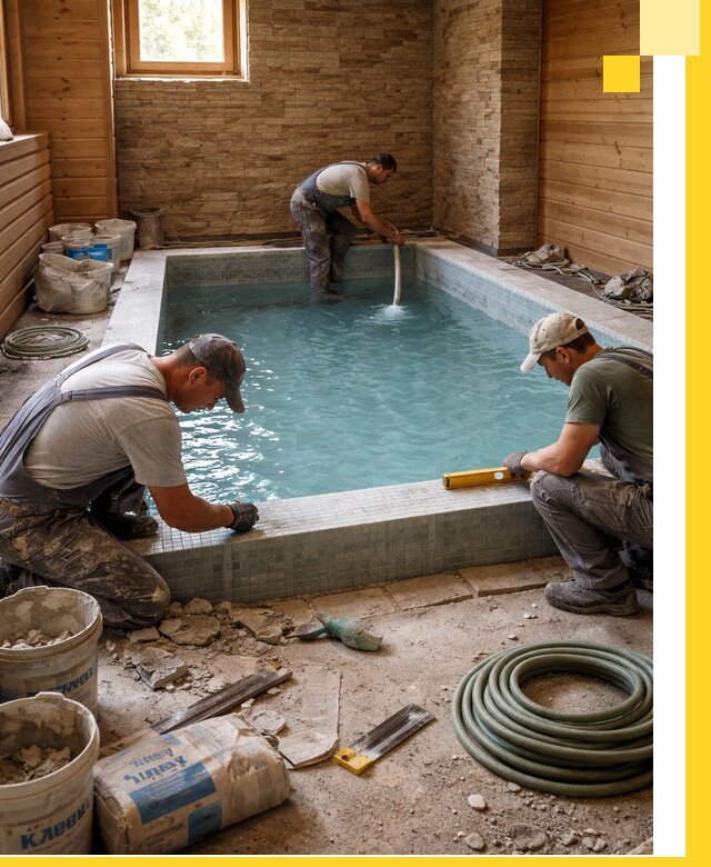 Проектирование и строительство бассейнов для бани в Брянске