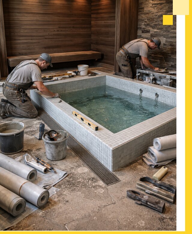 Установка и строительство бассейнов для сауны в Брянске