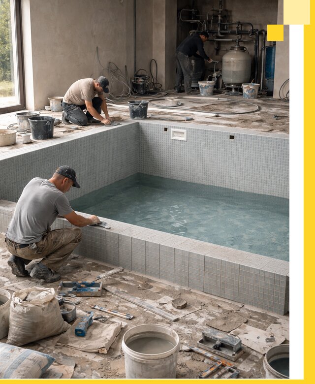 Строительство и монтаж бассейнов в помещении в Брянске