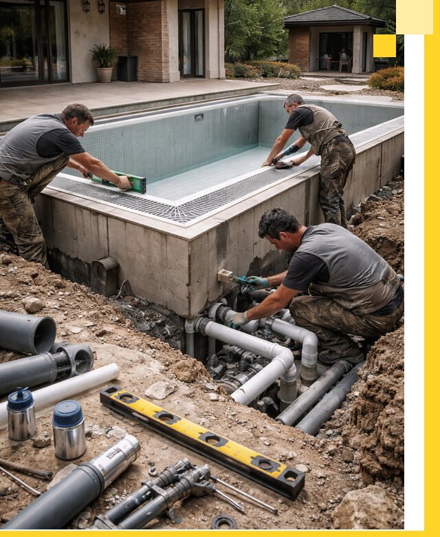 Строительство переливных бассейнов в Брянске под ключ