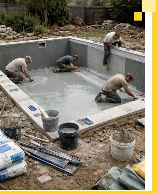 Изготовление и монтаж чаши бассейна под ключ в Брянске