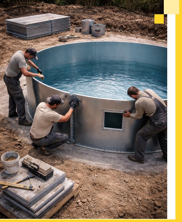 Круглые бассейны под ключ в Брянске проектирование и монтаж