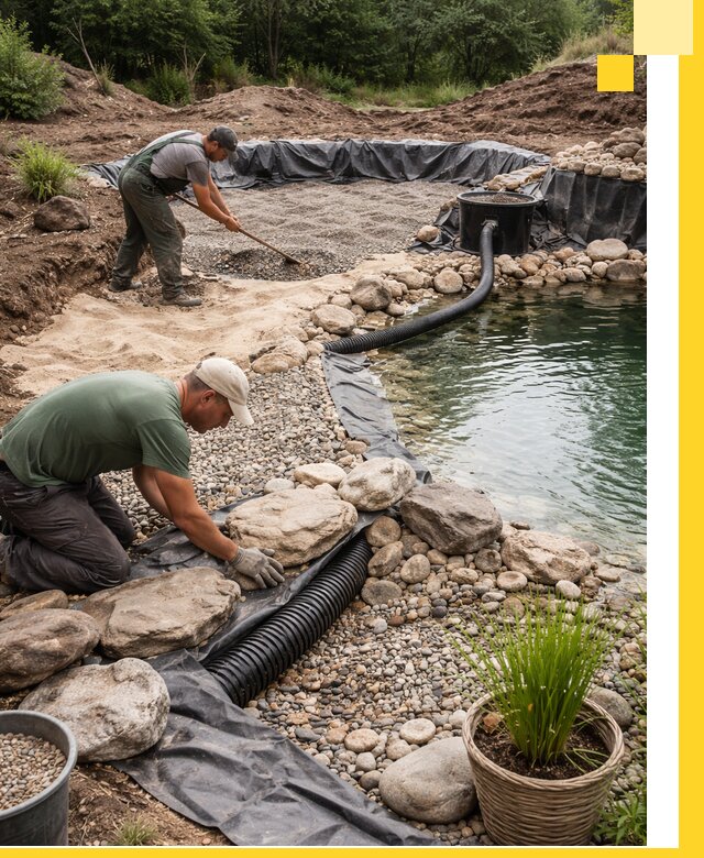 Строительство природных бассейнов и озер в Брянске под ключ