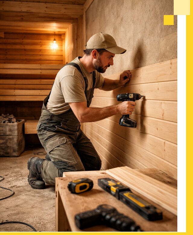 Профессиональная внутренняя отделка бани в Брянске под ключ