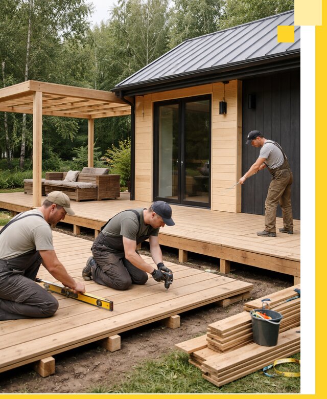 Строительство бань с террасой и бассейном под ключ в Брянске