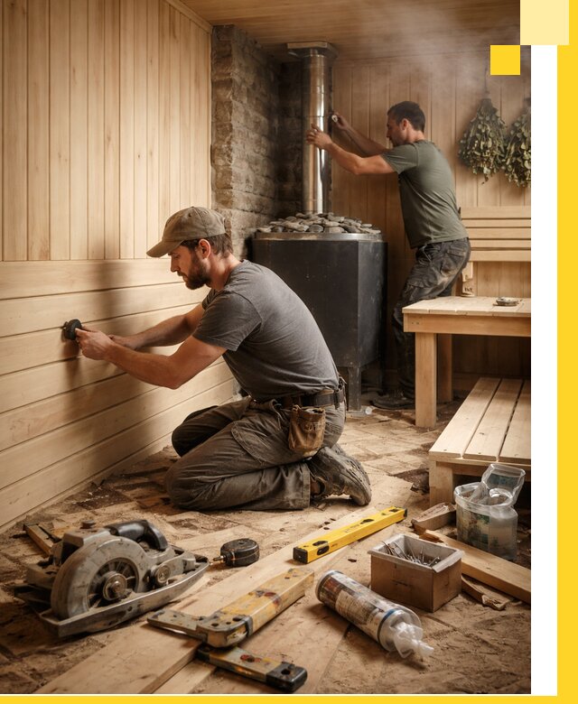 Полное строительство и оснащение парных под ключ в Брянске