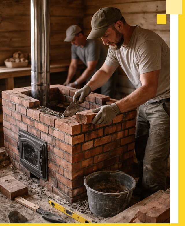 Кирпичные печи для бани под ключ в Брянске, проект и монтаж