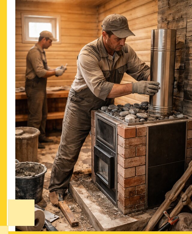 Монтаж печи в бане под ключ в Брянске от 21502 р. | ЭриданБнк