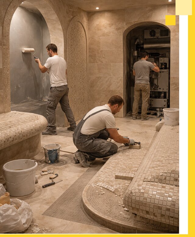 Строительство бани с хамамом и бассейном под ключ в Брянске