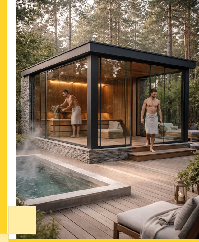 Стеклянные бани и двери в Брянске от 483795 р. | ЭриданБнк