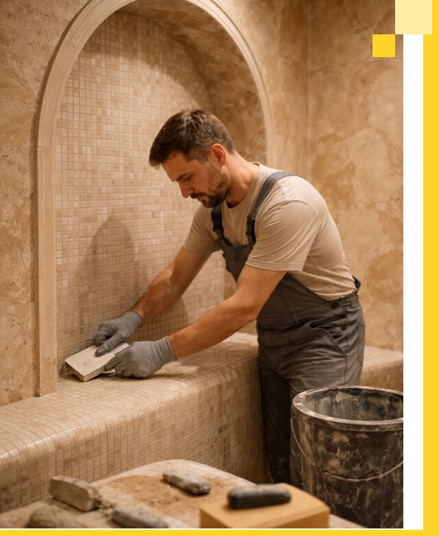 Профессиональная отделка хамамов с мозаикой под ключ в Брянске