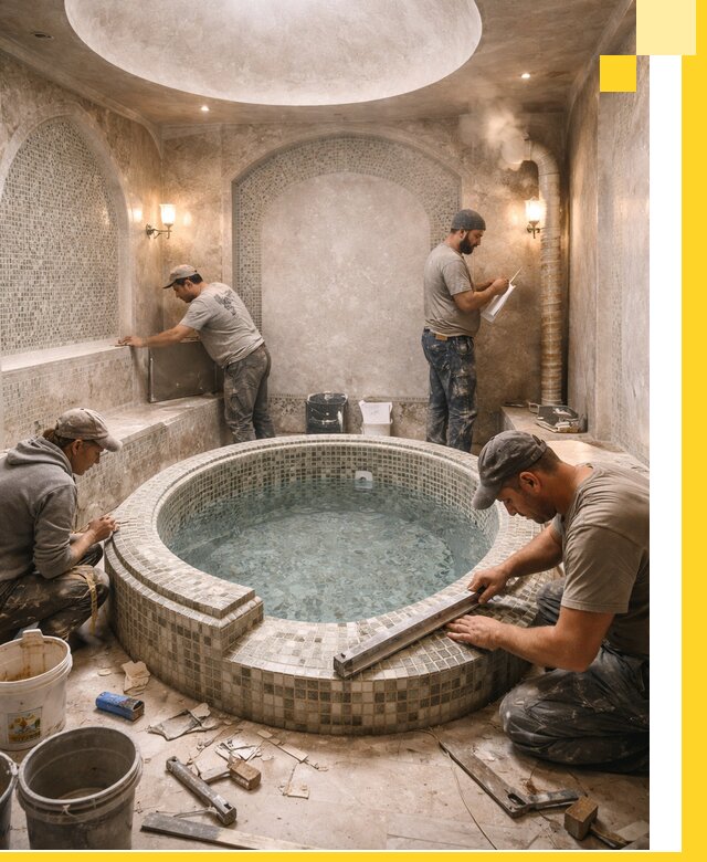 Профессиональное строительство хамама с бассейном в Брянске под ключ